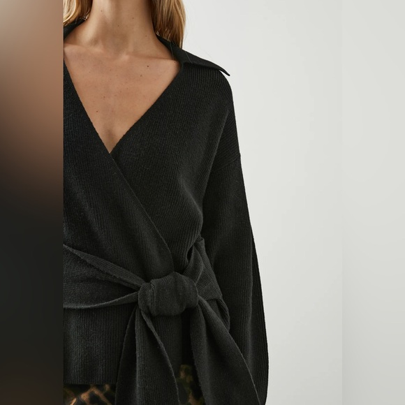 Rails Darya Sweater Ribbed Wrap Black Small NWT $238 - Picture 6 of 14